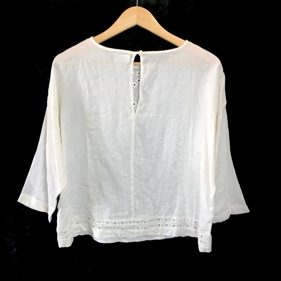 NWT Old Navy square embroidered cotton 3/4 sleeve - Picture 5 of 8